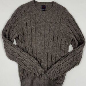 Taupe Cable-Knit Cashmere Sweater